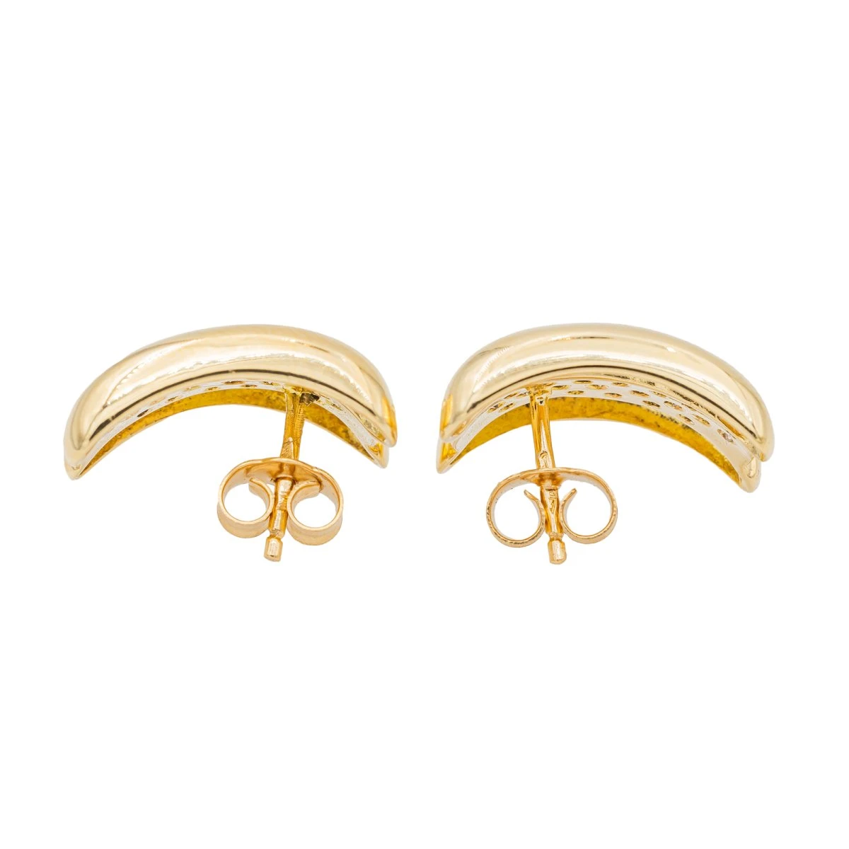 Boucles D'oreilles Puces Or Jaune Diamant 4 Boucles D'oreilles Puces Or Jaune Diamant – Image 4
