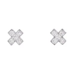 Miller Boucles D'oreilles TIFFANY & CO."Croix" En Platine Et Diamants