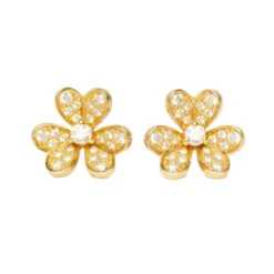 Boucles D’oreilles Van Cleef & Arpels Frivole En Or Jaune Et Diamants