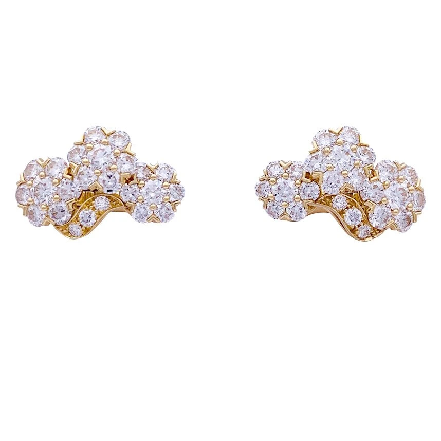 Miller Boucles D'oreilles VAN CLEEF & ARPELS "Snowflake" En Or Jaune Et Diamants 5 Miller Boucles D'oreilles VAN CLEEF & ARPELS "Snowflake" En Or Jaune Et Diamants – Image 5