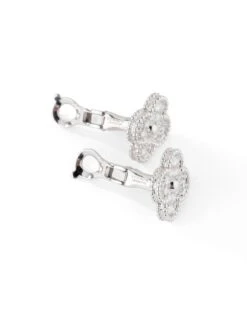 Osprey Boucles D'oreilles VAN CLEEF & ARPELS "Vintage Alhambra" En Or Blanc Et Diamant -Castafiore Boutique boucles doreilles van cleef arpels vintage alhambra en or blanc et diamant 715458