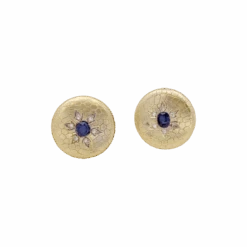 Miller Boutons De Col En Or Jaune, Saphir Et Diamants