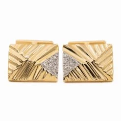 Boutons De Manchette En Or Jaune Et Diamants