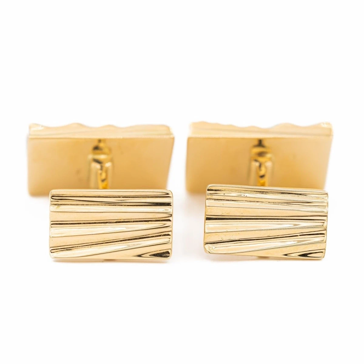 Boutons De Manchette En Or Jaune Et Diamants 4 Boutons De Manchette En Or Jaune Et Diamants – Image 4