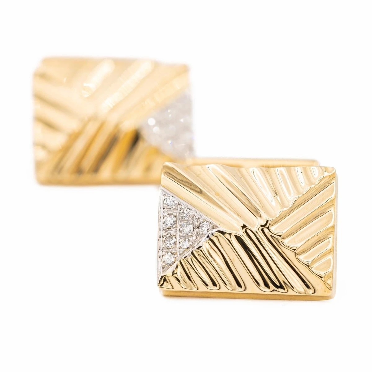 Boutons De Manchette En Or Jaune Et Diamants 6 Boutons De Manchette En Or Jaune Et Diamants – Image 6