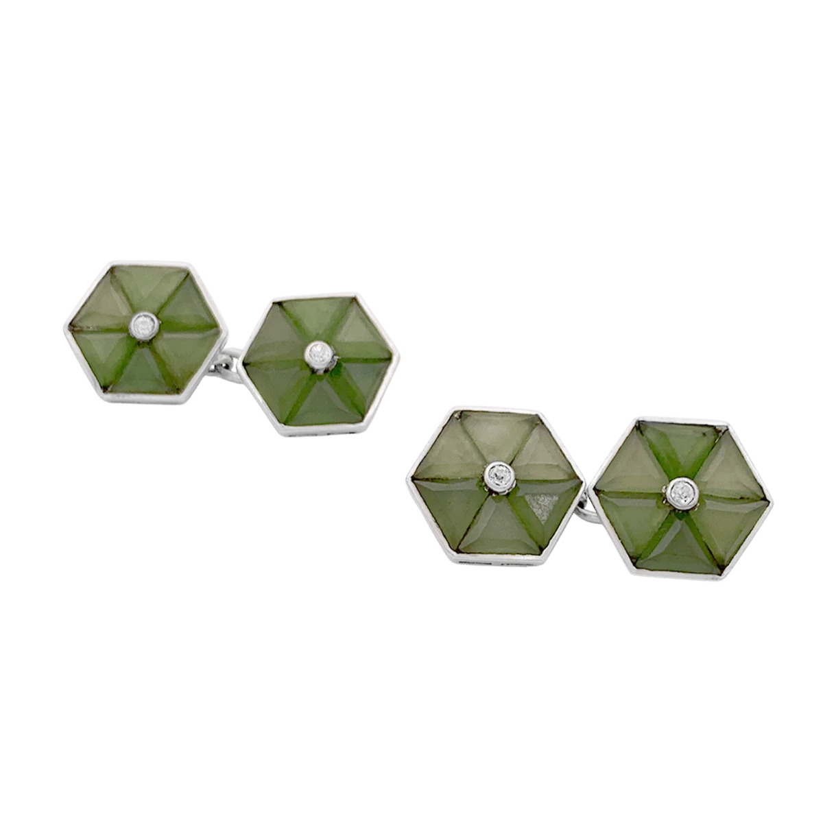 Miller Boutons De Manchette En Platine Et Jade 1 Miller Boutons De Manchette En Platine Et Jade