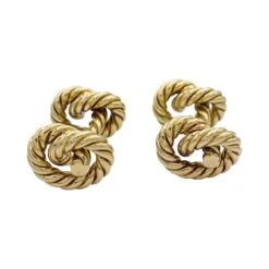 Miller Boutons De Manchette HERMÈS "Noeuds" En Or Jaune -Castafiore Boutique boutons de manchette hermes noeuds en or jaune 635654