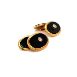 Boutons De Manchette Italiens Leo Lace Onyx Diamond Gold -Castafiore Boutique boutons de manchette italiens leo lace onyx diamond gold 623273