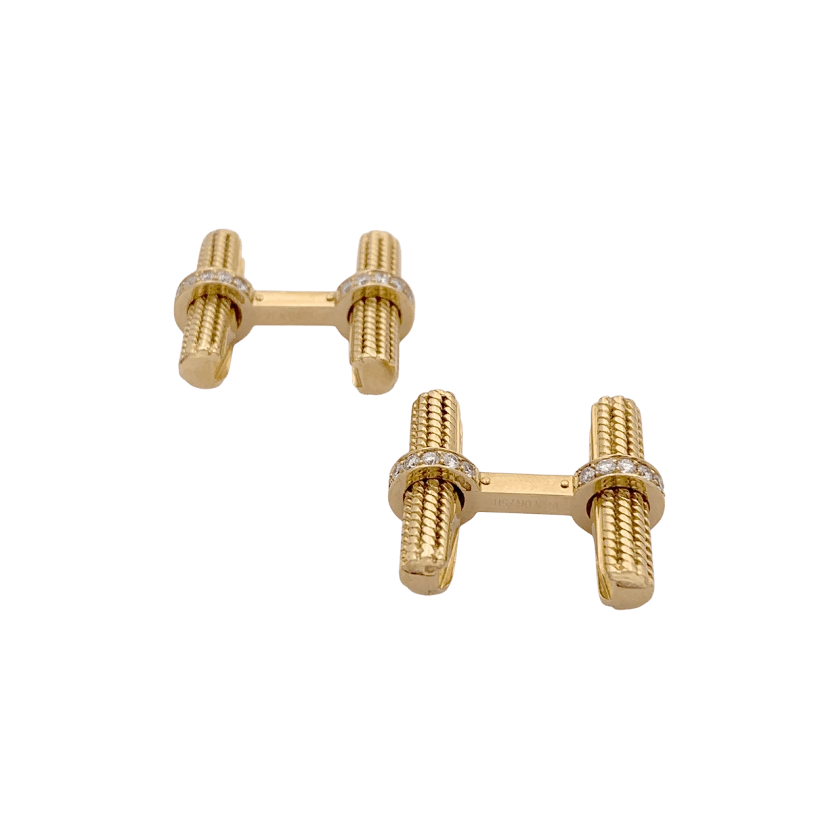 Miller Boutons De Manchette VAN CLEEF ET ARPELS. En Or Jaune Et Diamants 3 Miller Boutons De Manchette VAN CLEEF ET ARPELS. En Or Jaune Et Diamants – Image 3