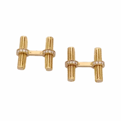 Miller Boutons De Manchette VAN CLEEF ET ARPELS. En Or Jaune Et Diamants