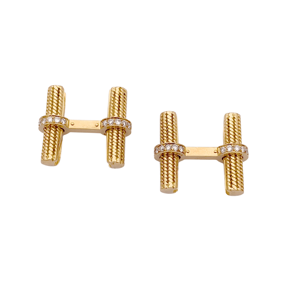 Miller Boutons De Manchette VAN CLEEF ET ARPELS. En Or Jaune Et Diamants 1 Miller Boutons De Manchette VAN CLEEF ET ARPELS. En Or Jaune Et Diamants