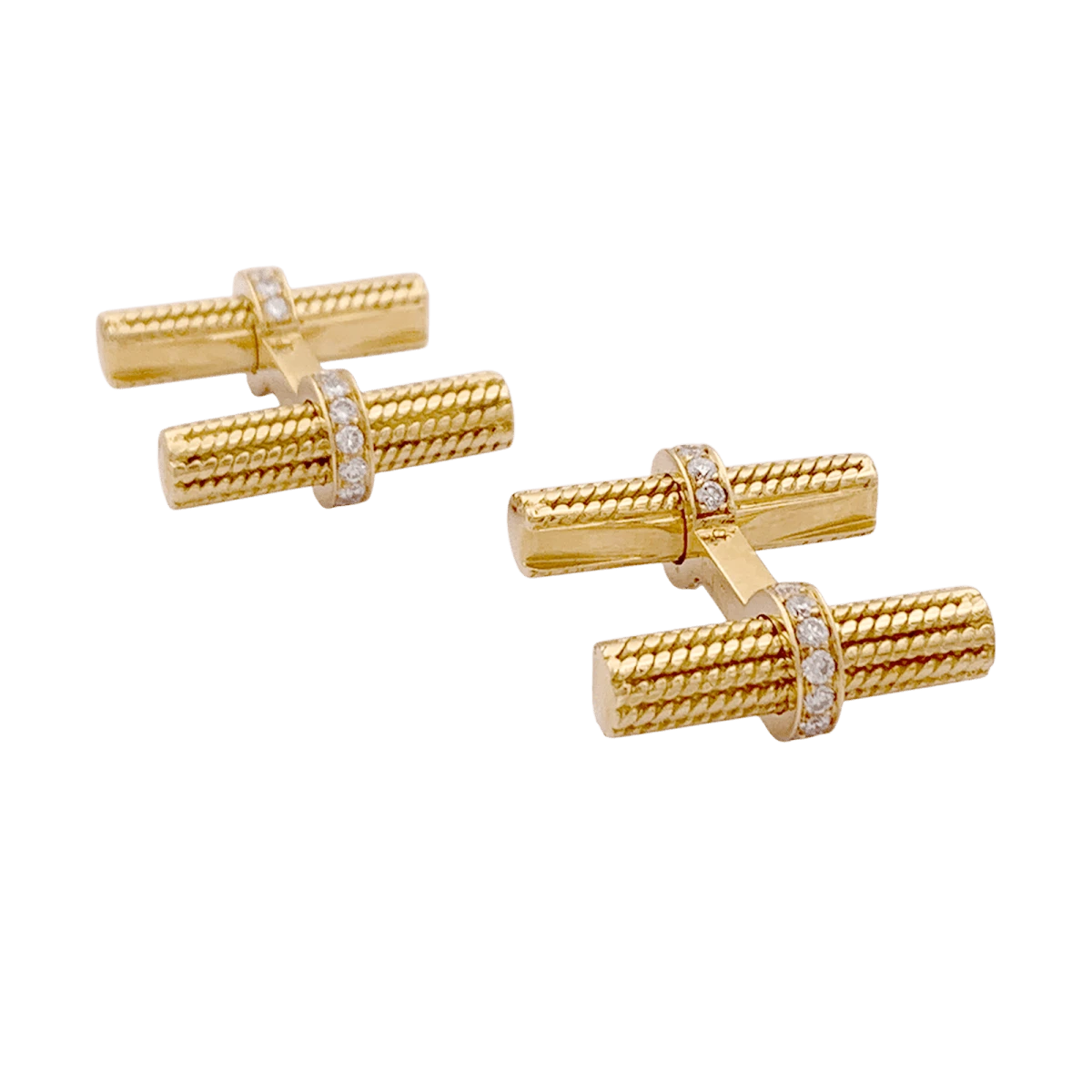 Miller Boutons De Manchette VAN CLEEF ET ARPELS. En Or Jaune Et Diamants 2 Miller Boutons De Manchette VAN CLEEF ET ARPELS. En Or Jaune Et Diamants – Image 2