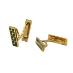 Boutons De Manchettes HERMES En Or Jaune Et émail Vert -Castafiore Boutique boutons de manchettes hermes en or jaune et email vert 159014