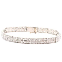 Bracelet Ligne En Platine Et Diamants