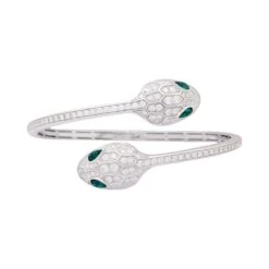 Miller Bracelet BULGARI "Serpenti Seduttori" En Or Blanc, émeraudes Et Diamants