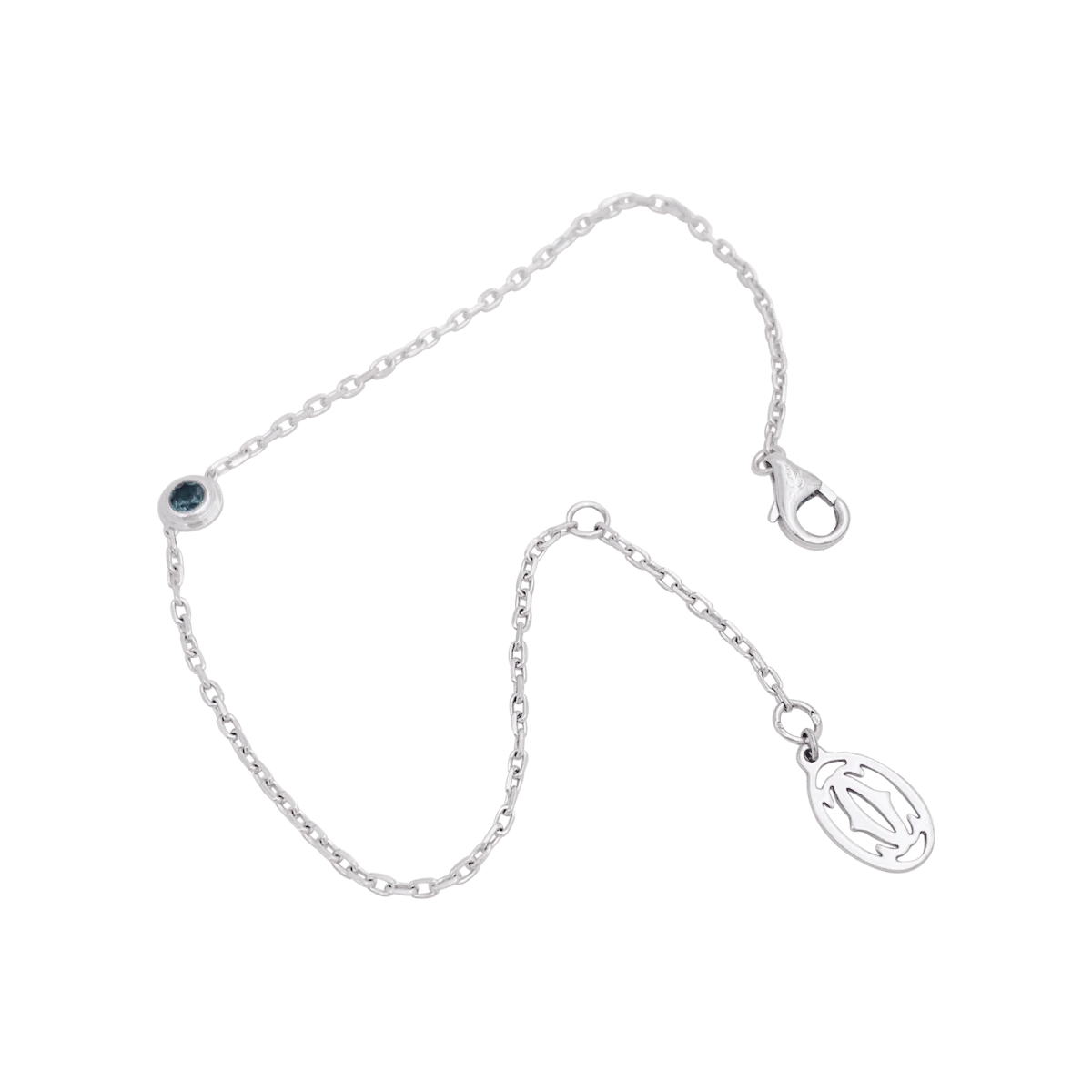 Miller Bracelet CARTIER "Cartier D'Amour" En Or Blanc Et Saphir Vert 3 Miller Bracelet CARTIER "Cartier D'Amour" En Or Blanc Et Saphir Vert – Image 3