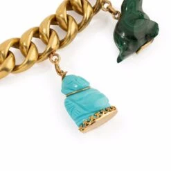 Bracelet Charms En Or Jaune Avec 5 Breloques Venitiennes -Castafiore Boutique bracelet charms en or jaune avec 5 breloques venitiennes 471056