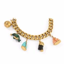 Bracelet Charms En Or Jaune Avec 5 Breloques Venitiennes -Castafiore Boutique bracelet charms en or jaune avec 5 breloques venitiennes 976689