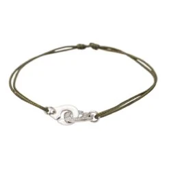 Bracelet Dinh Van Cordon Menottes Or Blanc Diamant