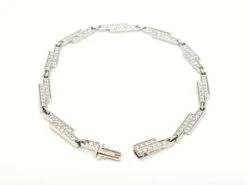 Bracelet DINH VAN "Seventies", En Or Blanc Serti Diamants