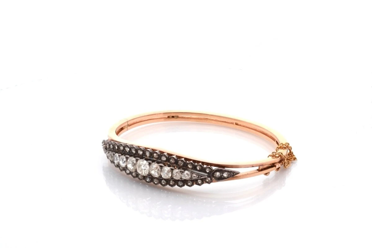 Bracelet En Or, Argent Et Diamants 2 Bracelet En Or, Argent Et Diamants – Image 2