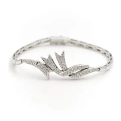 Bracelet En Or Blanc Pavé Diamant