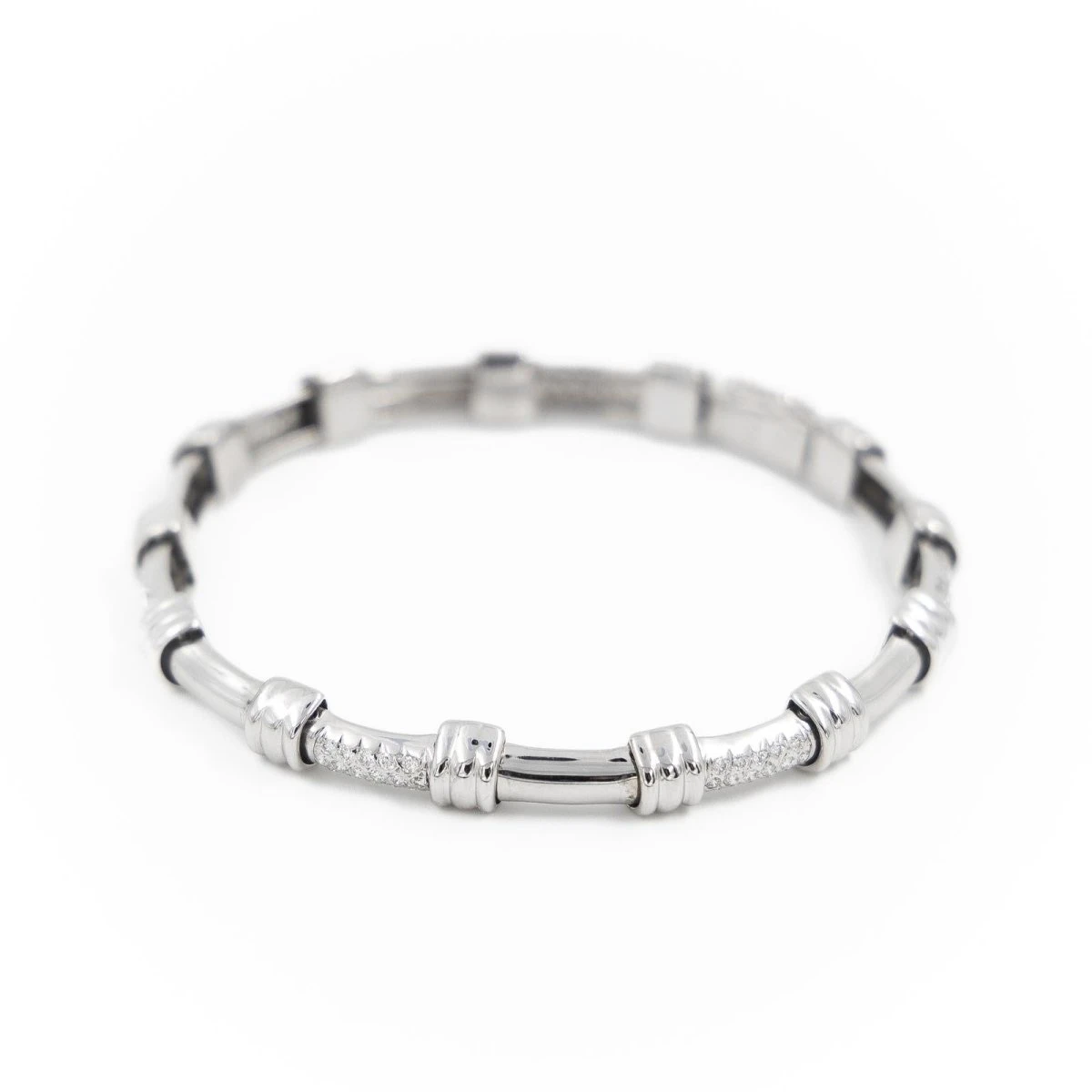 Bracelet En Or Blanc Serti Diamants 1 Bracelet En Or Blanc Serti Diamants