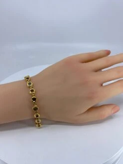 Bracelet En Or Jaune 18 Carats Et Pierres Fines -Castafiore Boutique bracelet en or jaune 18 carats et pierres fines 254453