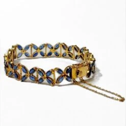 Bracelet En Or Jaune Et Saphirs -Castafiore Boutique bracelet en or jaune et saphirs 236546