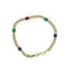 Bracelet En Or Jaune, Saphirs, Rubis Et émeraudes