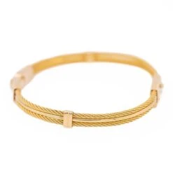 Bracelet En Or Jaune Texturé -Castafiore Boutique bracelet en or jaune texture 216935