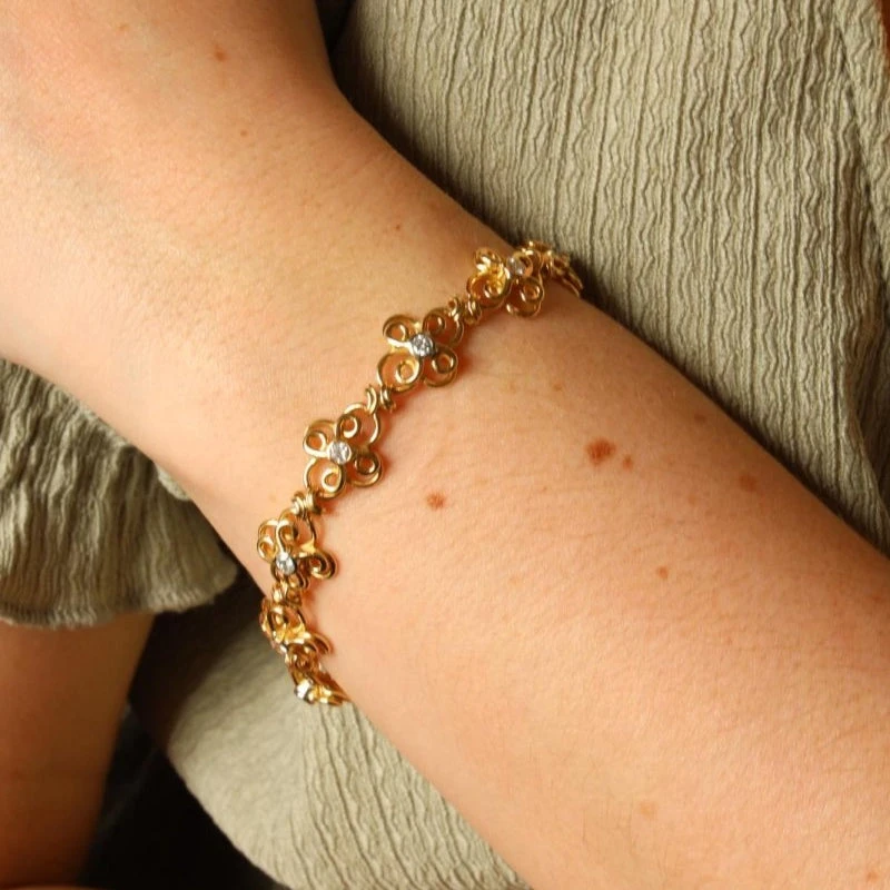 Bracelet Filigrane Or Jaune Diamant 2 Bracelet Filigrane Or Jaune Diamant – Image 2