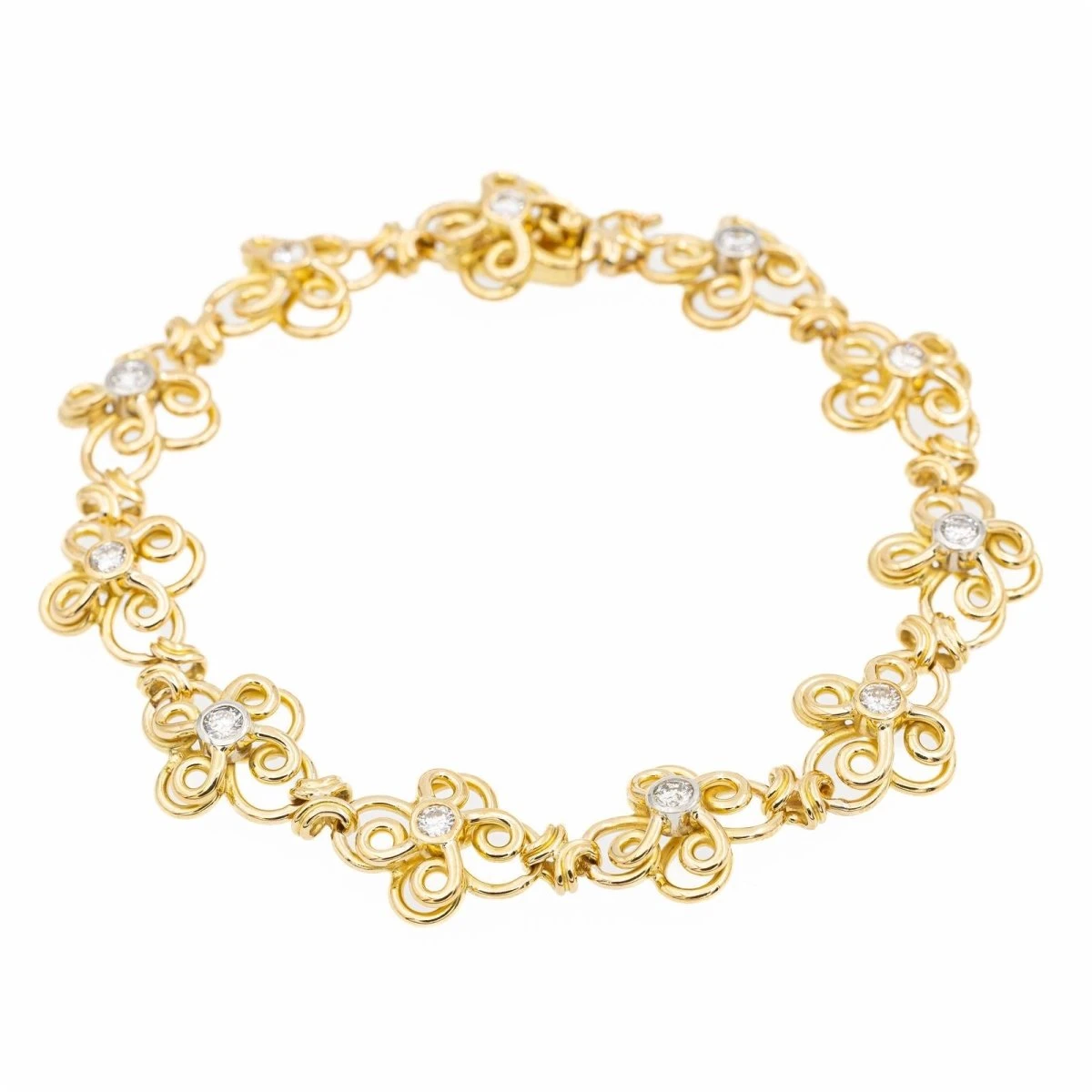 Bracelet Filigrane Or Jaune Diamant 1 Bracelet Filigrane Or Jaune Diamant