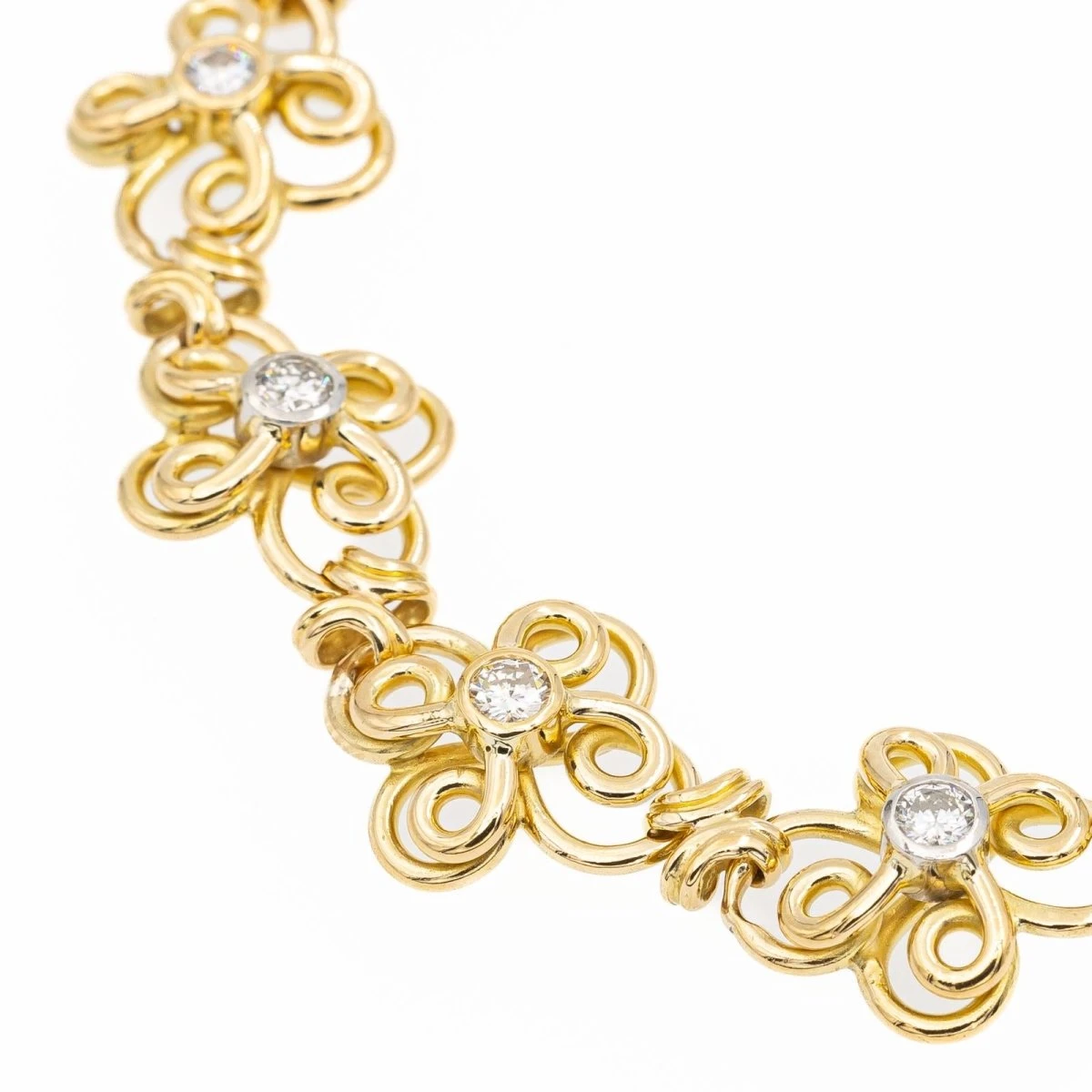 Bracelet Filigrane Or Jaune Diamant 7 Bracelet Filigrane Or Jaune Diamant – Image 7