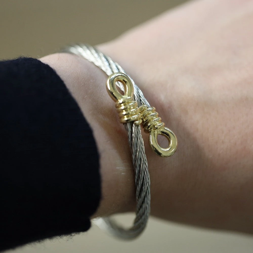 Bracelet FRED En Or Jaune Et Acier – Image 2