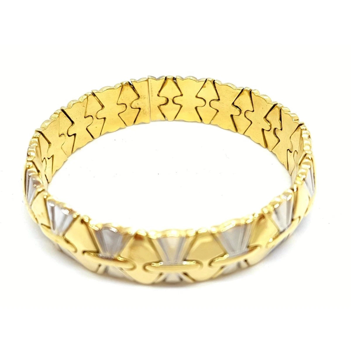 Bracelet Géométrique En Ors Jaune Et Blanc 2 Bracelet Géométrique En Ors Jaune Et Blanc – Image 2