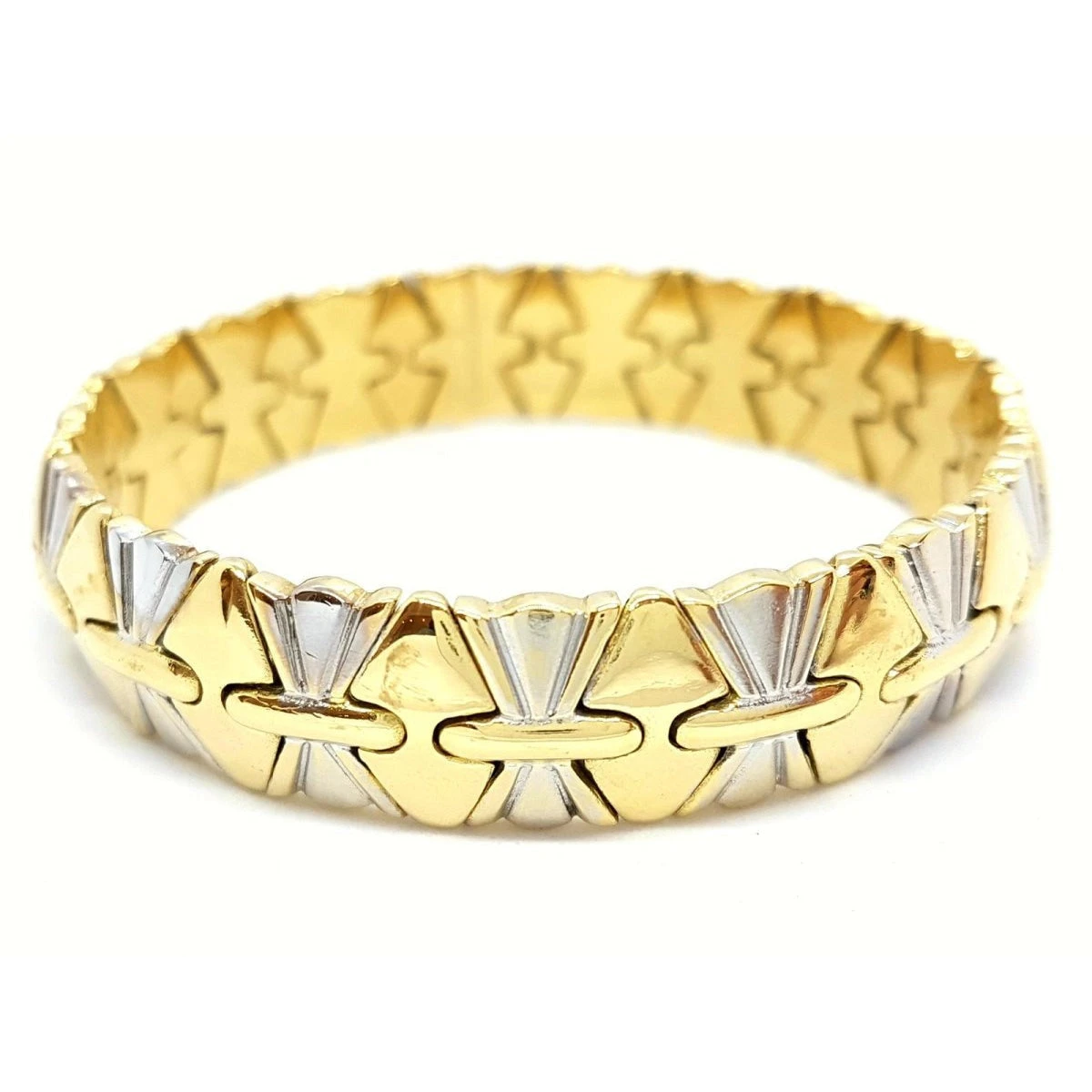 Bracelet Géométrique En Ors Jaune Et Blanc 1 Bracelet Géométrique En Ors Jaune Et Blanc