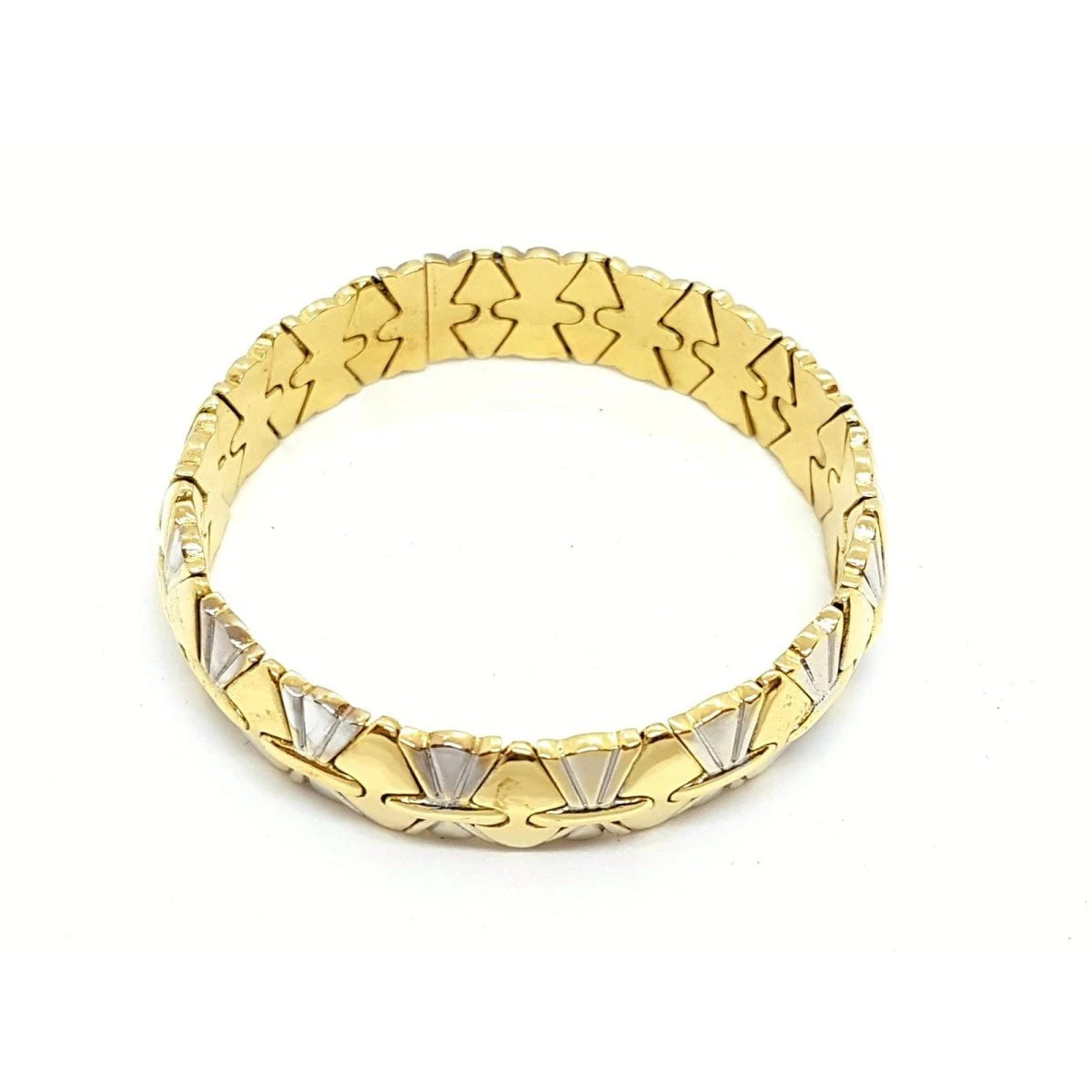 Bracelet Géométrique En Ors Jaune Et Blanc 3 Bracelet Géométrique En Ors Jaune Et Blanc – Image 3