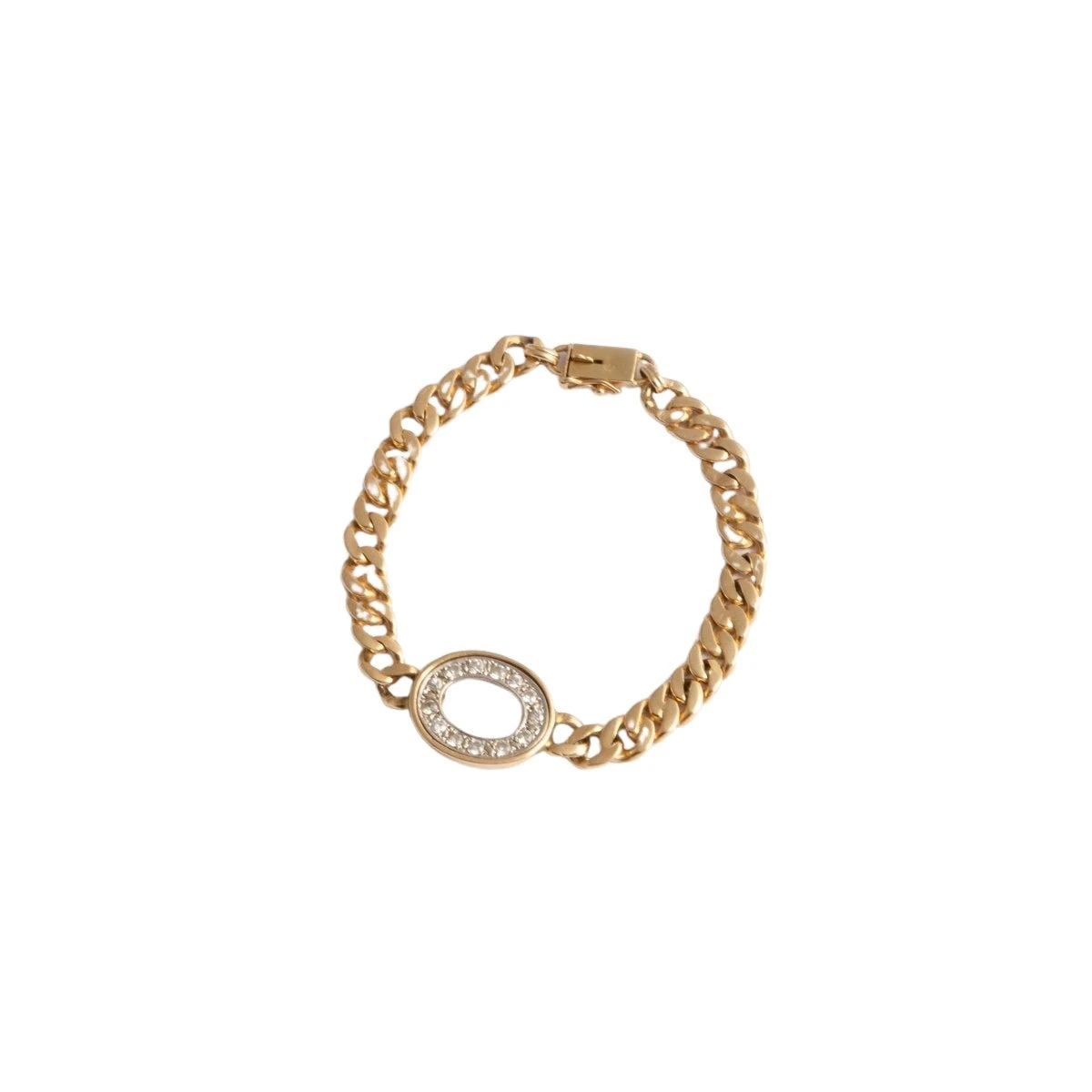 Bracelet Gourmette En Or Jaune Et Diamants 3 Bracelet Gourmette En Or Jaune Et Diamants – Image 3