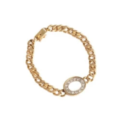 Bracelet Gourmette En Or Jaune Et Diamants