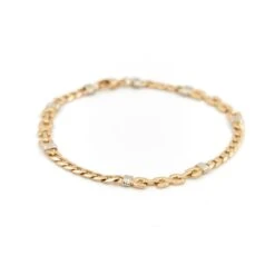 Bracelet Gourmette En Ors Jaune Et Blanc -Castafiore Boutique bracelet gourmette en ors jaune et blanc 343382
