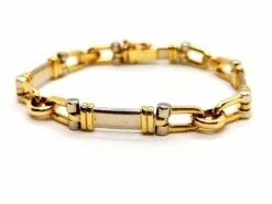 Bracelet Gourmette étrier En Ors Jaune Et Blanc -Castafiore Boutique bracelet gourmette etrier en ors jaune et blanc 745819