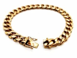 Bracelet Gourmette Imposant En Or Jaune -Castafiore Boutique bracelet gourmette imposant en or jaune 444899