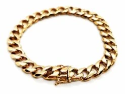 Bracelet Gourmette Imposant En Or Jaune -Castafiore Boutique bracelet gourmette imposant en or jaune 888197