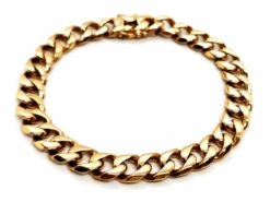 Bracelet Gourmette Imposant En Or Jaune