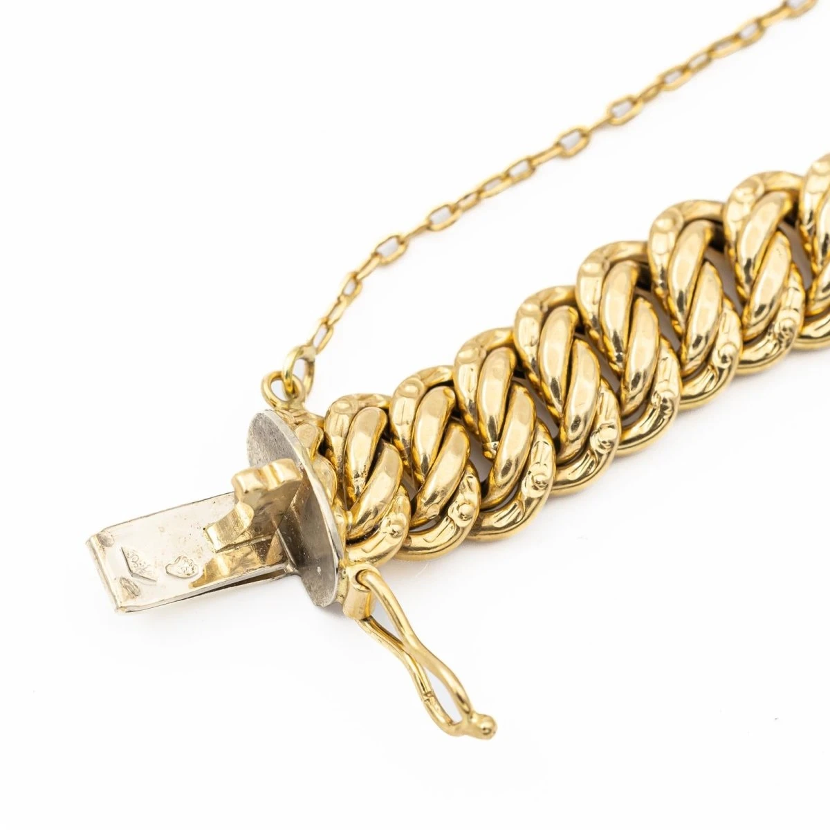 Bracelet Gourmette Maille Américaine En Or Jaune 6 Bracelet Gourmette Maille Américaine En Or Jaune – Image 6
