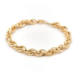 Bracelet Gourmette Maille Forçat En Or Jaune