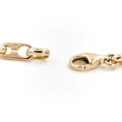 Bracelet Gourmette Maille Grain De Café En Or Jaune -Castafiore Boutique bracelet gourmette maille grain de cafe en or jaune 603029