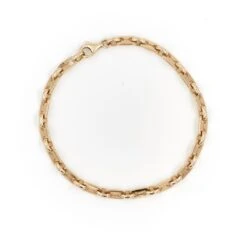 Bracelet Gourmette Maille Grain De Café En Or Jaune -Castafiore Boutique bracelet gourmette maille grain de cafe en or jaune 717697