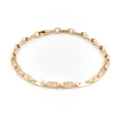 Bracelet Gourmette Maille Grain De Café En Or Jaune -Castafiore Boutique bracelet gourmette maille grain de cafe en or jaune 897124